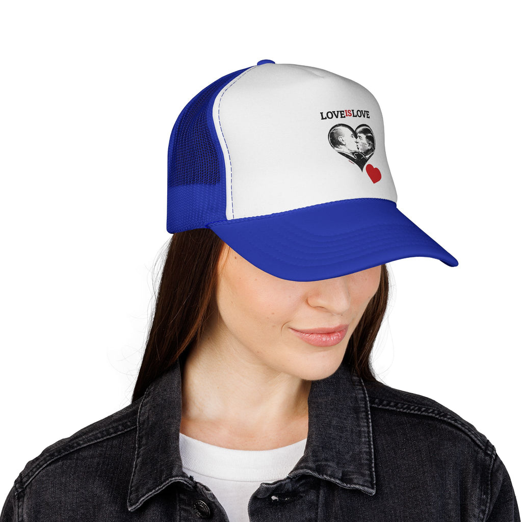 Red Trump Kiss -Love Is Love | Trucker Hat