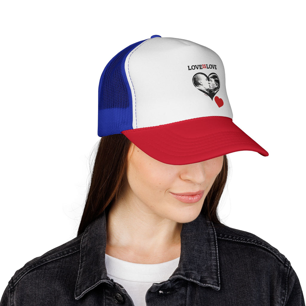 Red Trump Kiss -Love Is Love | Trucker Hat