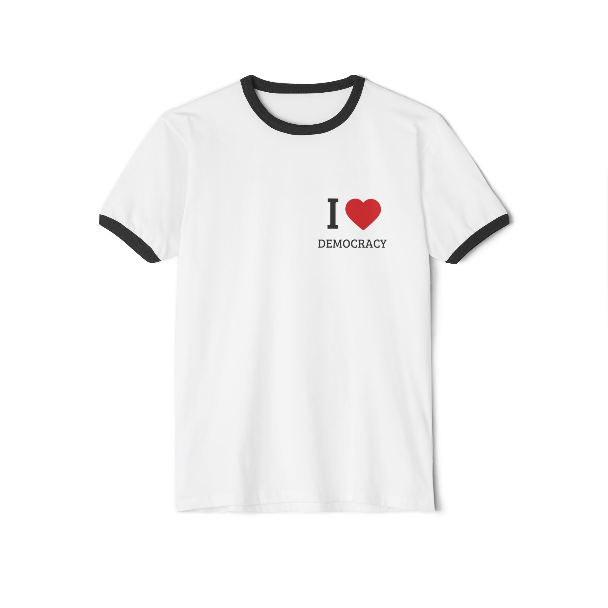 Copy of I  heart Democracy contrast sleeves neck T-Shirt