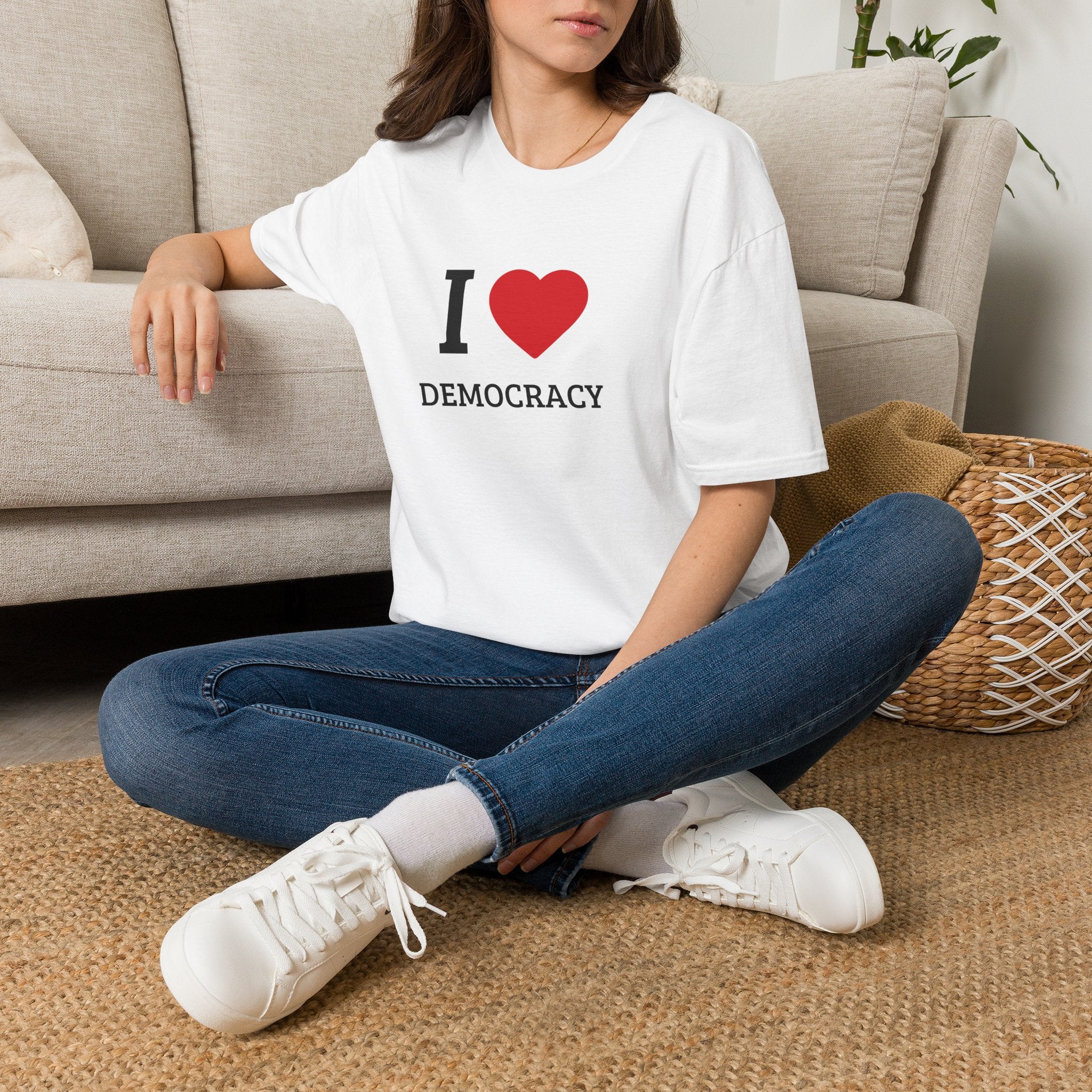 I  Democracy T-Shirt — Patriotic Political Statement Tee