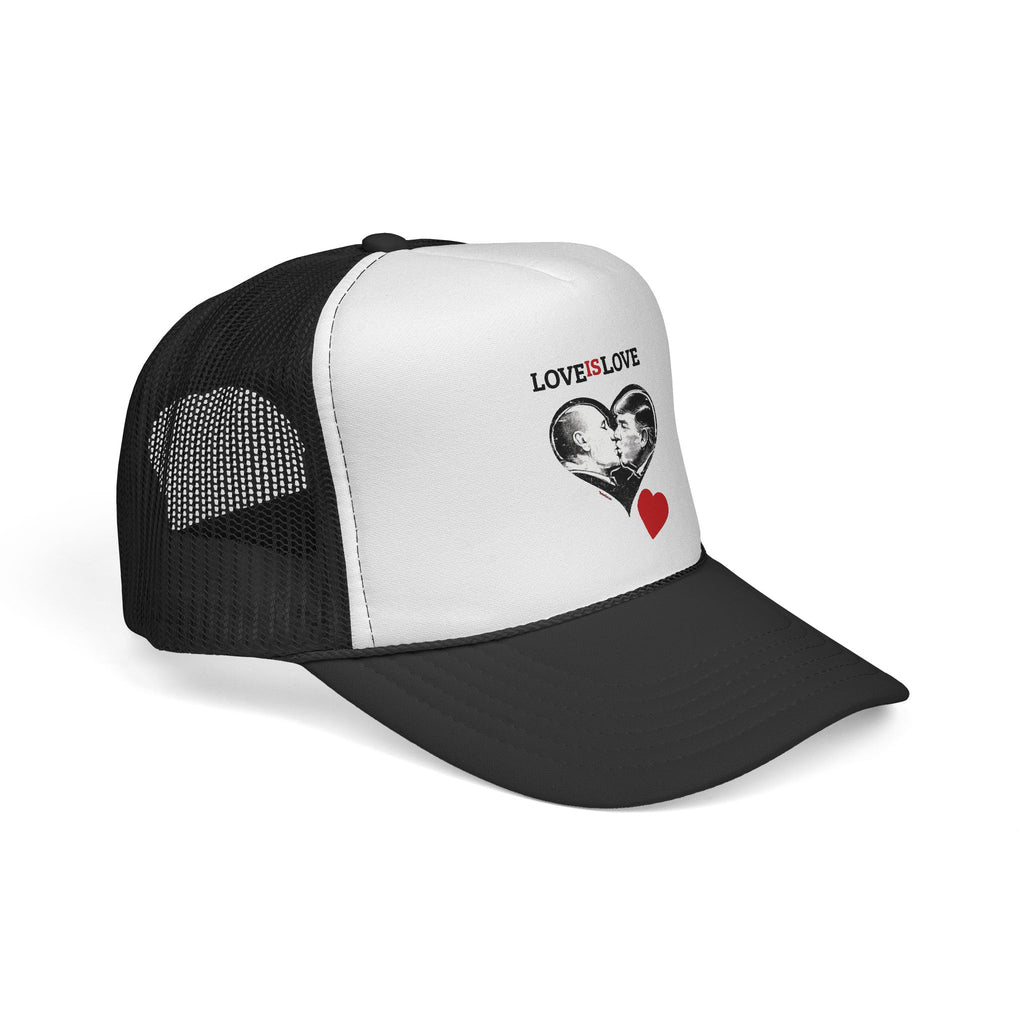 Love Is Love | DJT47's Closet Trucker Hat — Red Heart Kiss