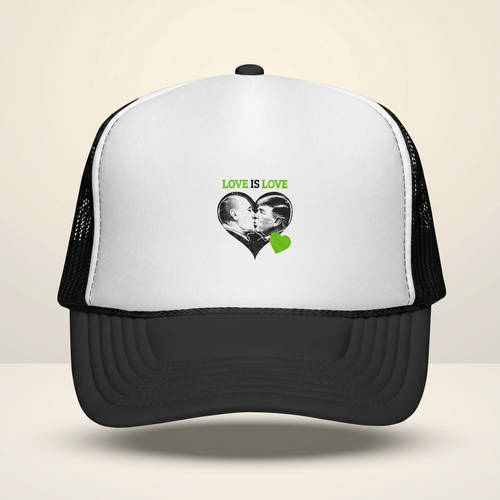 Green Heart Love Is Love Green Trump Kiss hat