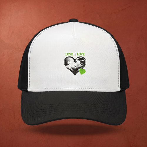 Trucker hat, Love Is Love kiss heart design